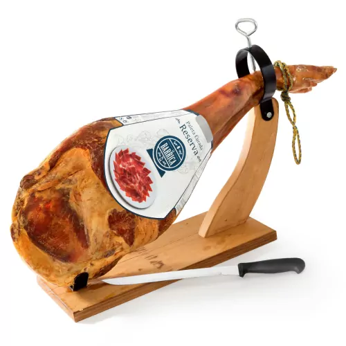 Serrano-Schinken Paleta Reserva Barrica - Mit Schinkenständer und Messer | Jamon.de - Spanien Shop