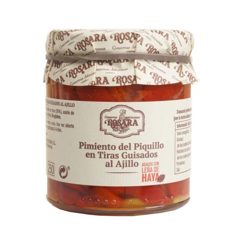 Paprikastreifen Pimientos del Piquillo – in Knoblauch und Olivenöl 