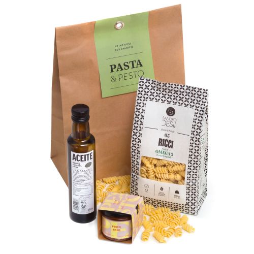 PASTA & PESTO - Mediterrane Geschenktüte mit Pasta, Pesto & Olivenöl 