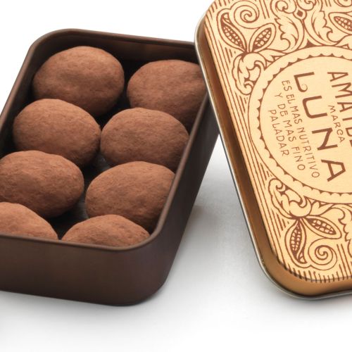 Pralinen-Box mit Amatllons | Schokoladenpralinen aus Marcona-Mandeln 35g 