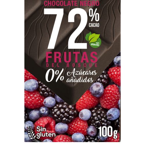 Chocolate Frutas del Bosque - Dunkle Schokolade 72% Kakao mit Waldfrüchten 