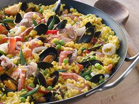 Paella mit Meeresfrüchten